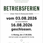 Sommerpause vom 03.08. bis einschließlich 16.08.2026