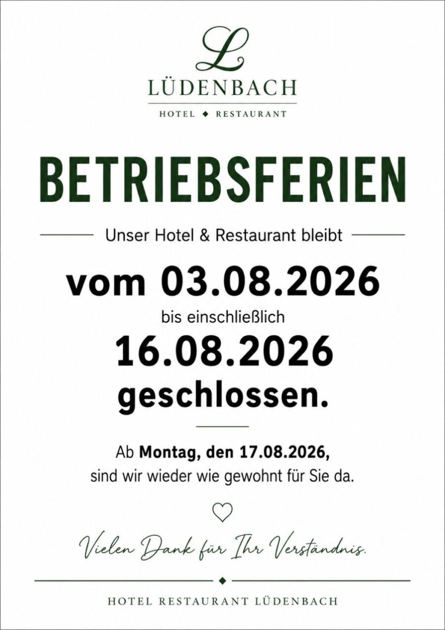 Sommerpause vom 03.08. bis einschließlich 16.08.2026