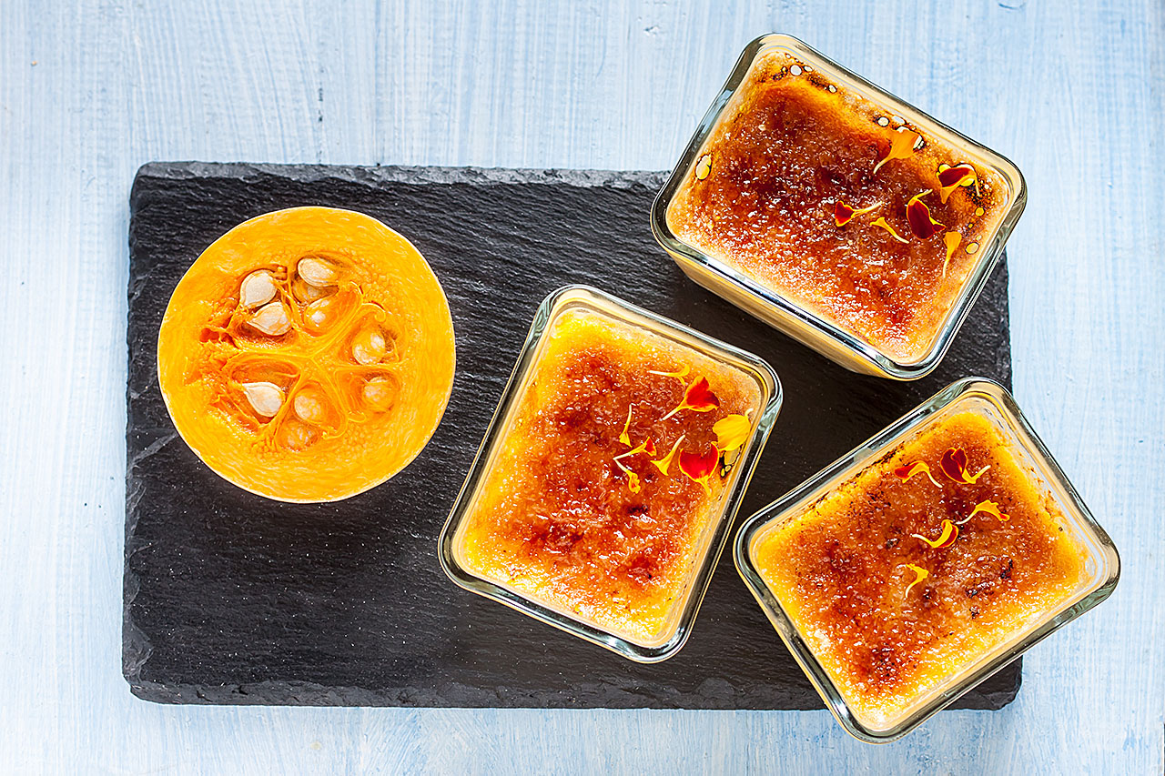 Rezept: Kürbis-Creme Brûlée (6P) – Hotel Restaurant Lüdenbach